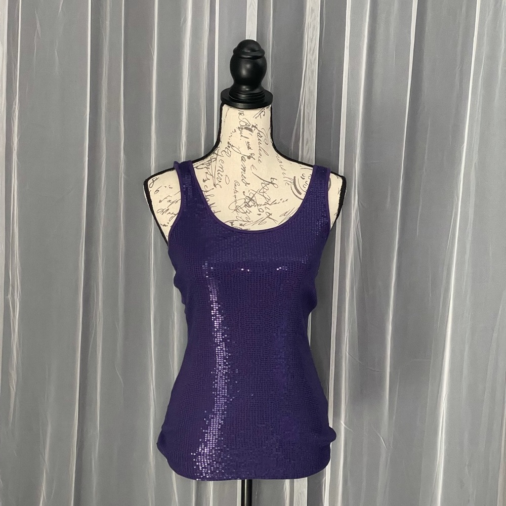 Express Women’s purple sequence tank top